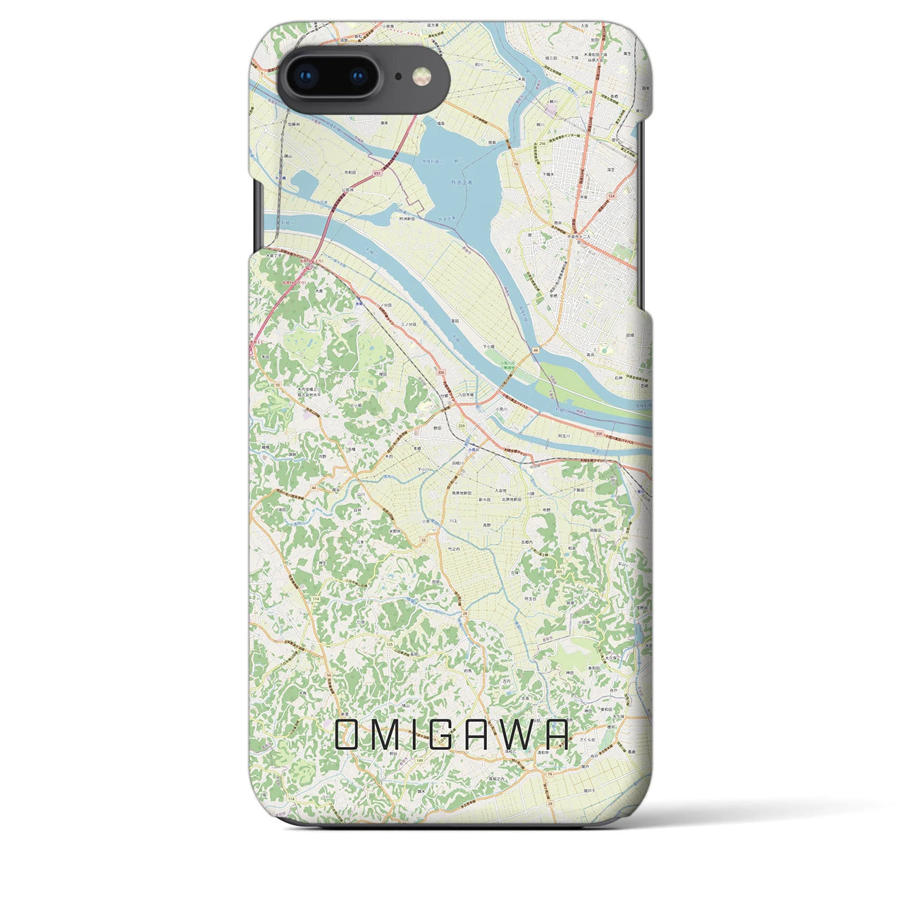 【小見川(千葉県)】地図柄iPhoneケース(バックカバータイプ)