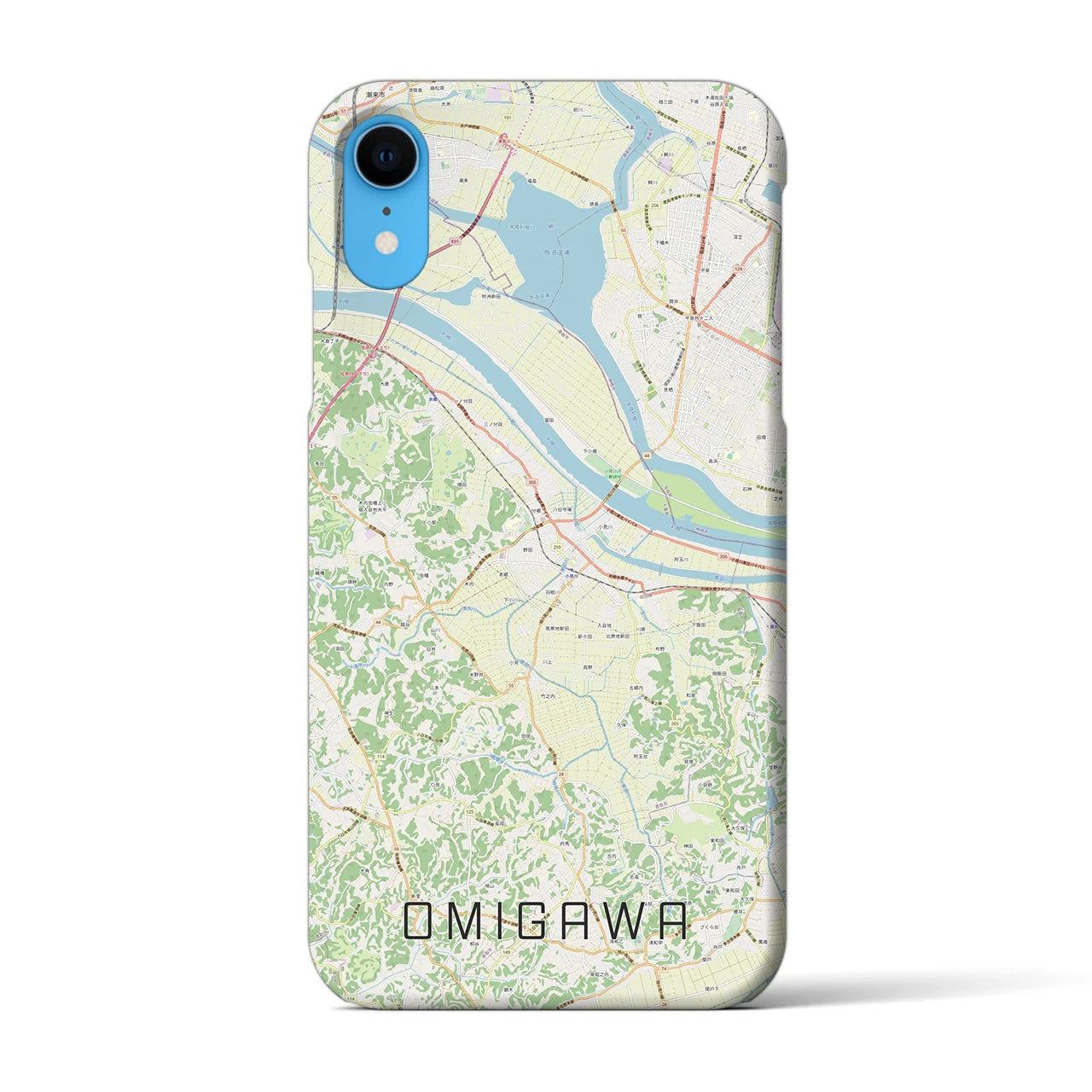 【小見川(千葉県)】地図柄iPhoneケース(バックカバータイプ)