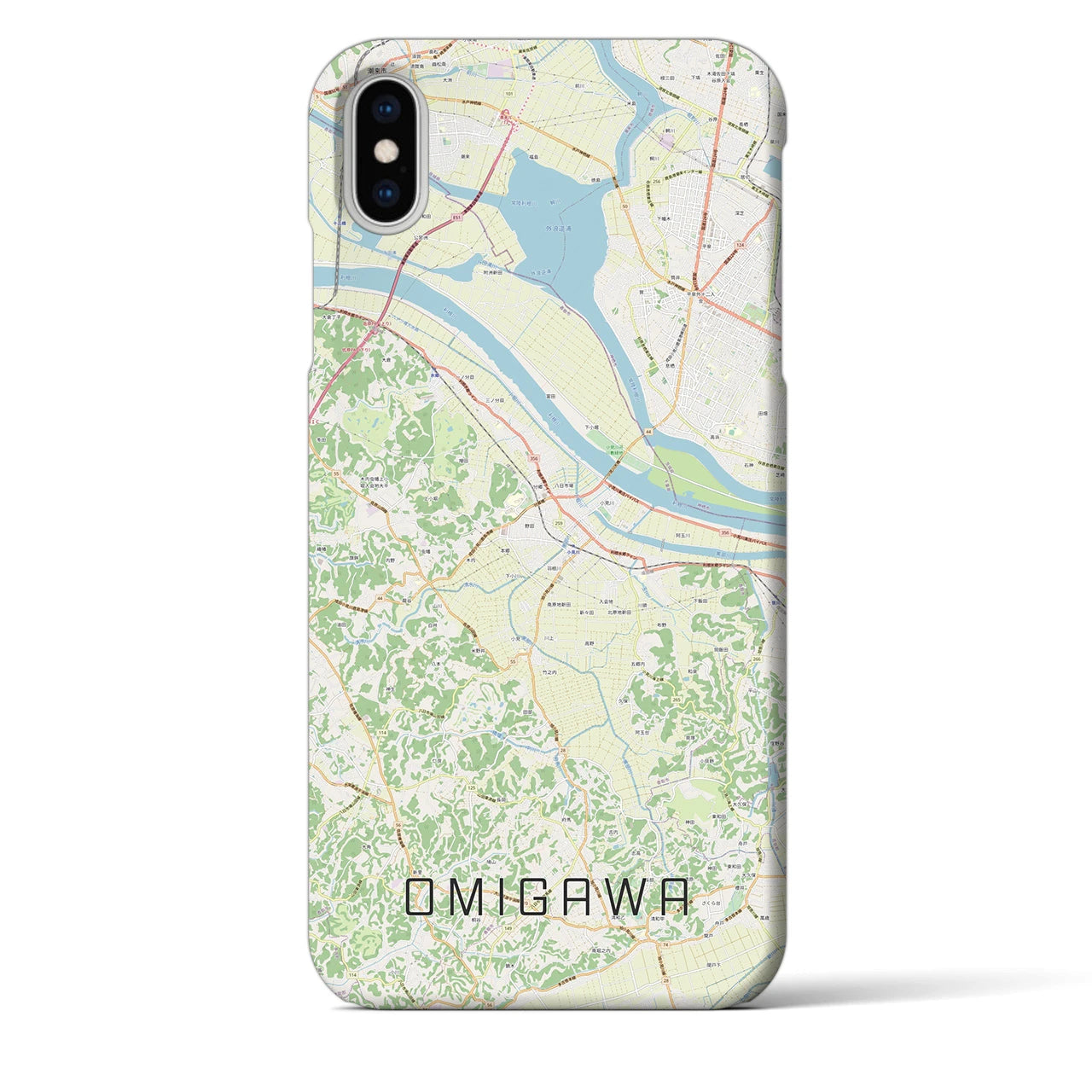 【小見川(千葉県)】地図柄iPhoneケース(バックカバータイプ)