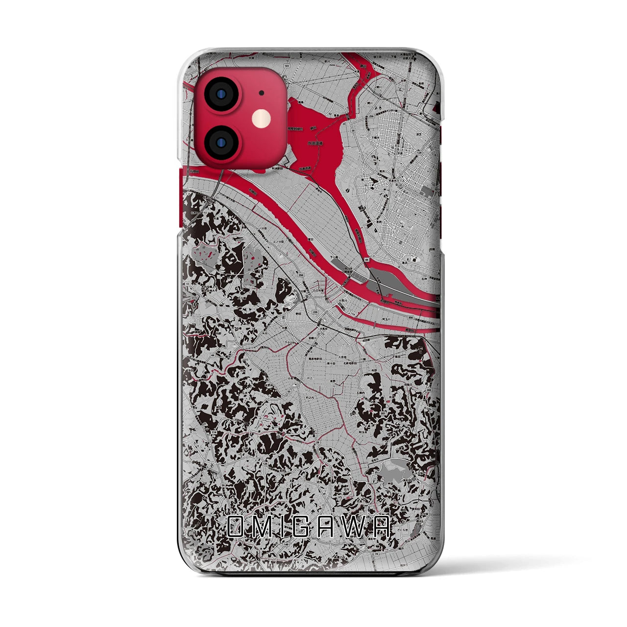 【小見川(千葉県)】地図柄iPhoneケース(クリアタイプ)