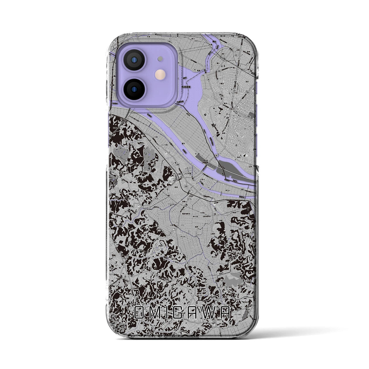 【小見川(千葉県)】地図柄iPhoneケース(クリアタイプ)