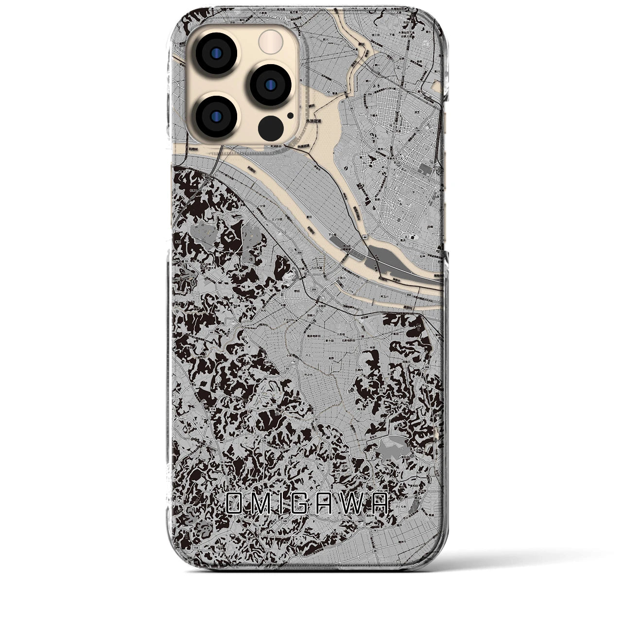 【小見川(千葉県)】地図柄iPhoneケース(クリアタイプ)