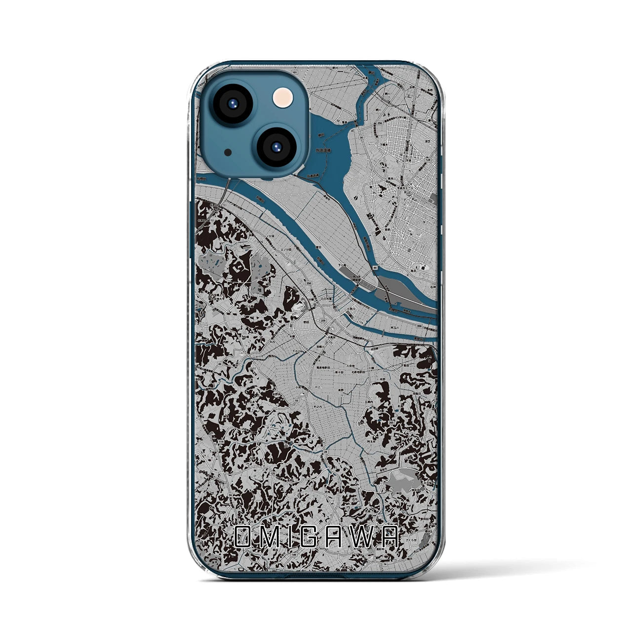 【小見川(千葉県)】地図柄iPhoneケース(クリアタイプ)