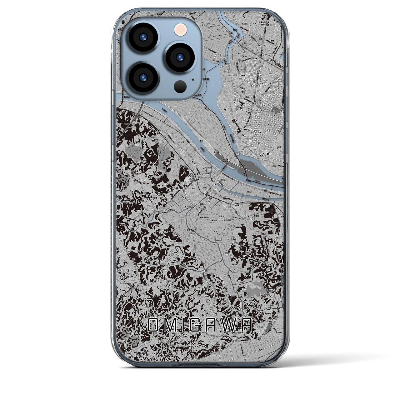 【小見川(千葉県)】地図柄iPhoneケース(クリアタイプ)