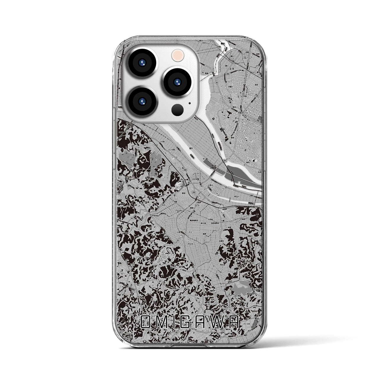 【小見川(千葉県)】地図柄iPhoneケース(クリアタイプ)