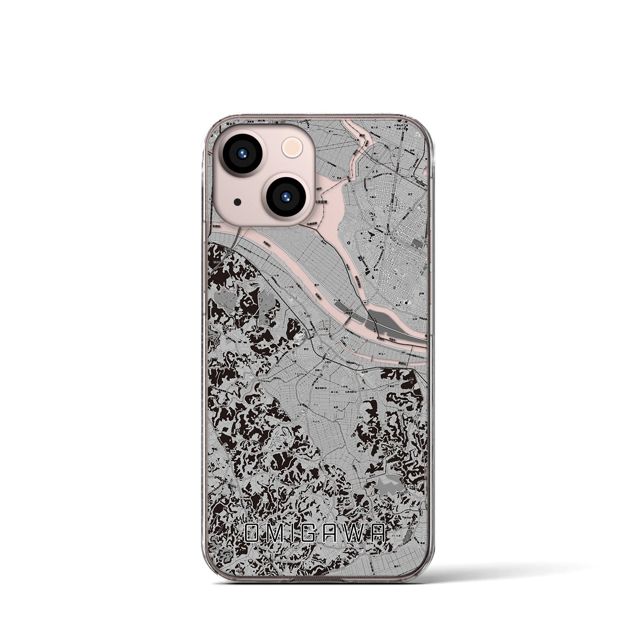 【小見川(千葉県)】地図柄iPhoneケース(クリアタイプ)