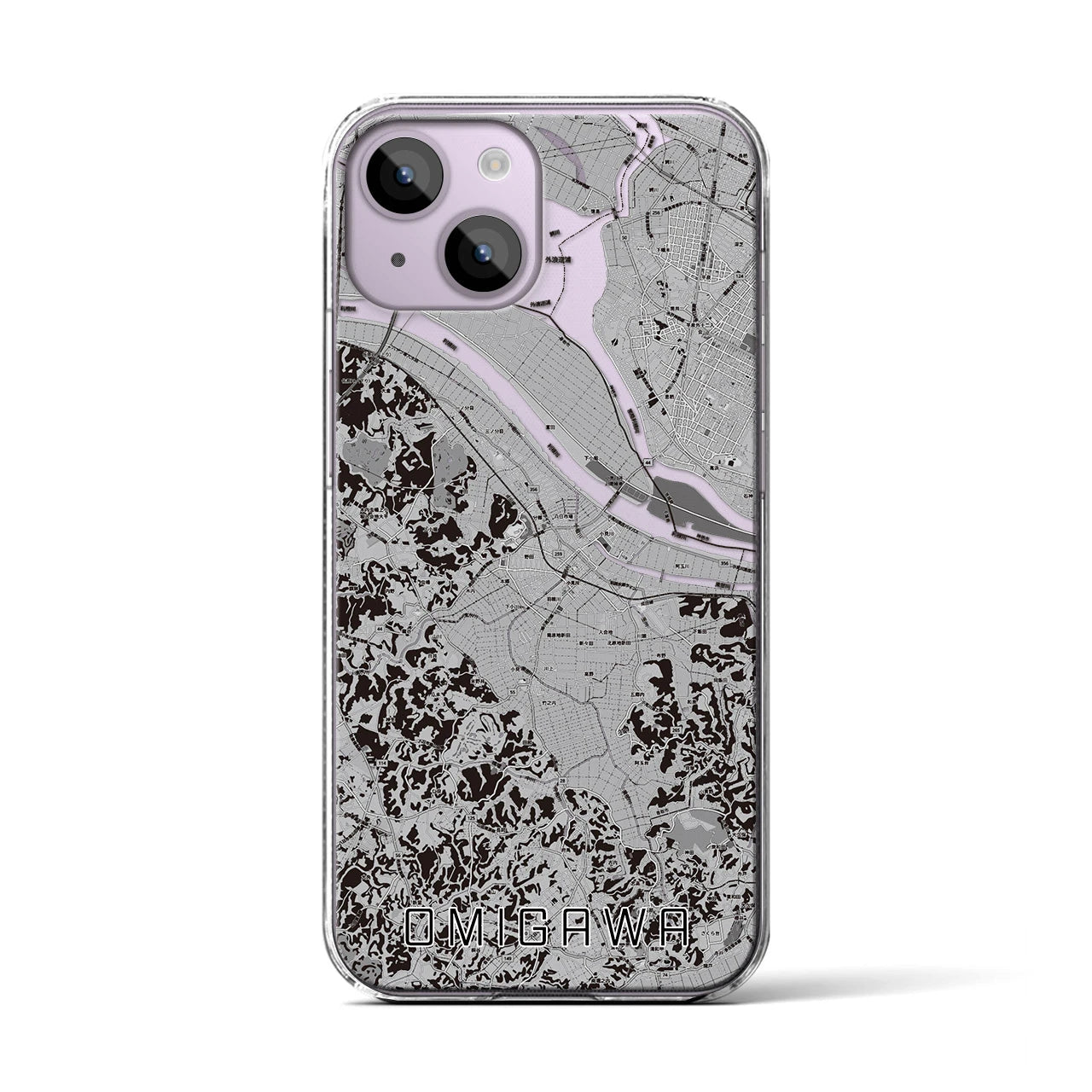 【小見川(千葉県)】地図柄iPhoneケース(クリアタイプ)