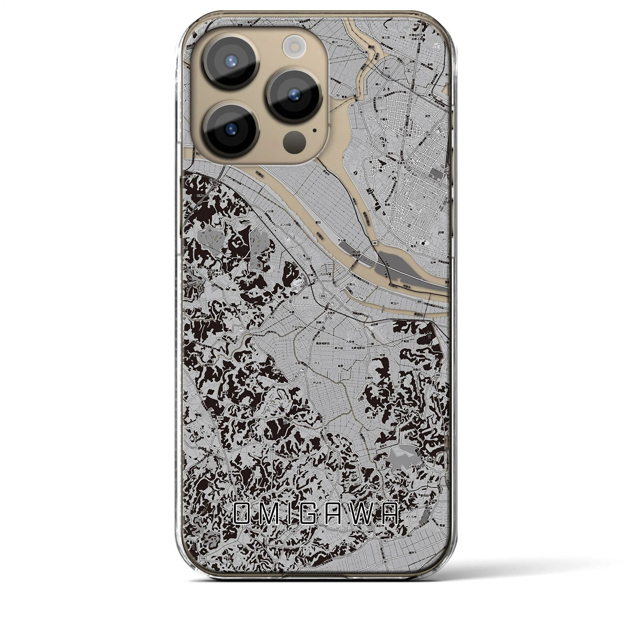 【小見川(千葉県)】地図柄iPhoneケース(クリアタイプ)