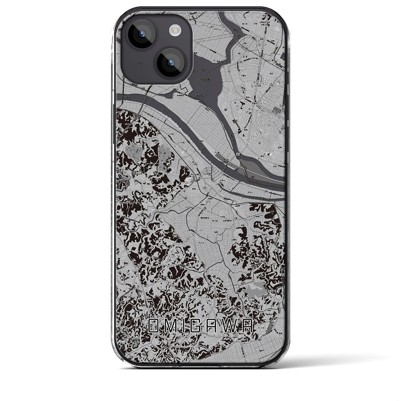 【小見川(千葉県)】地図柄iPhoneケース(クリアタイプ)