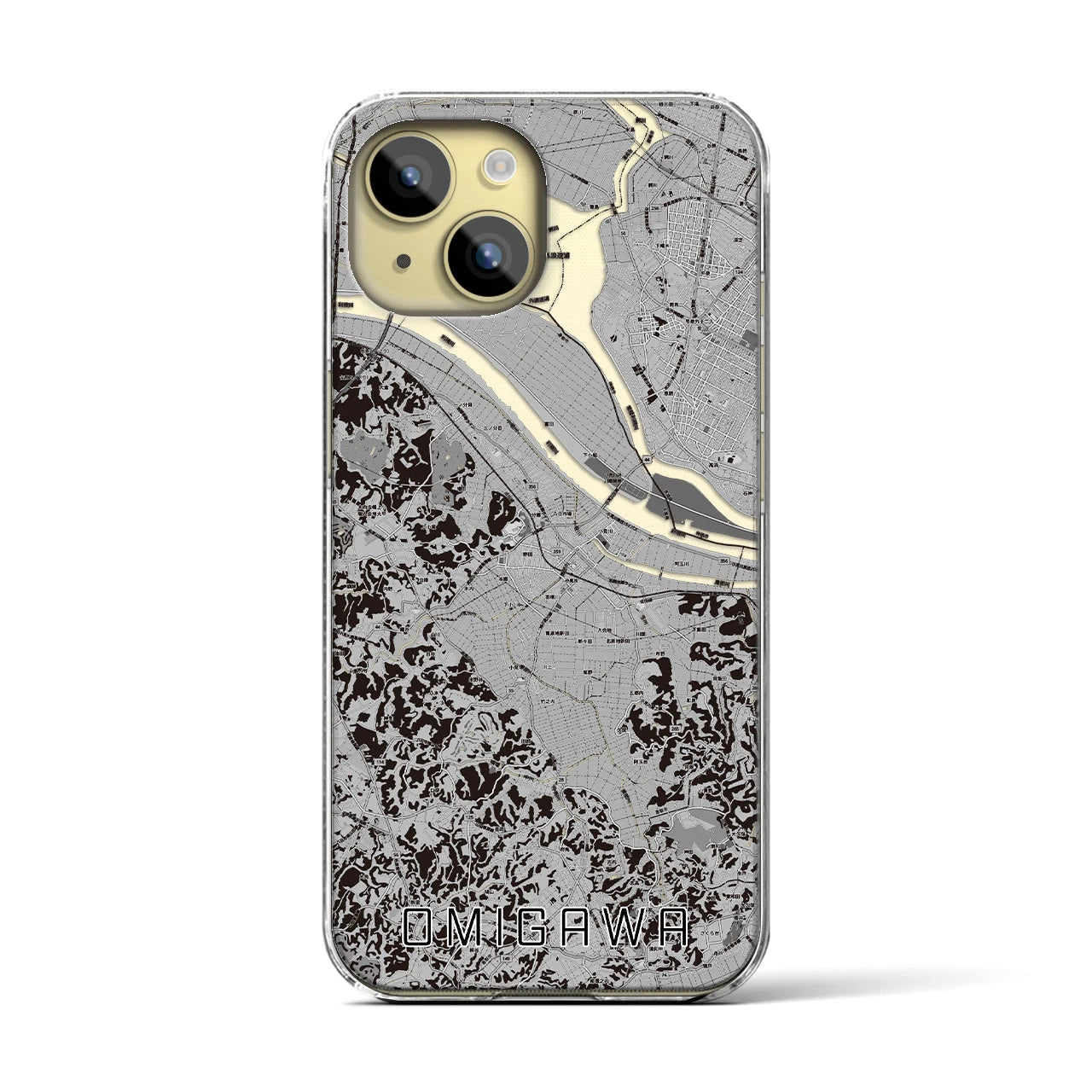 【小見川(千葉県)】地図柄iPhoneケース(クリアタイプ)