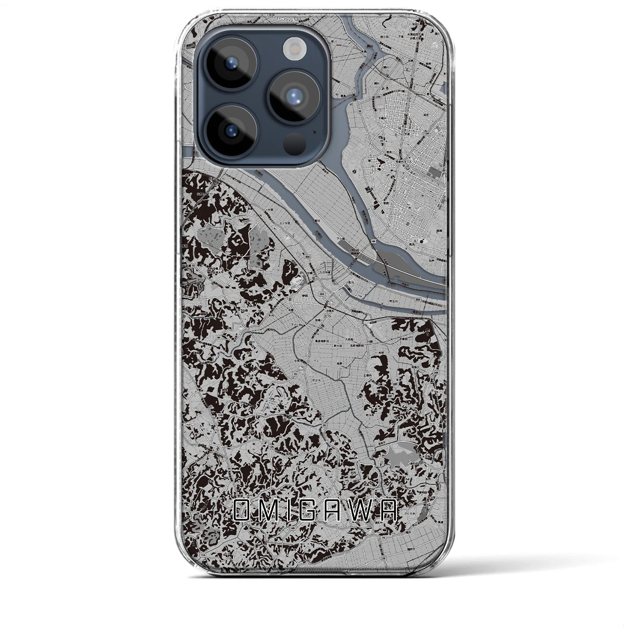 【小見川(千葉県)】地図柄iPhoneケース(クリアタイプ)