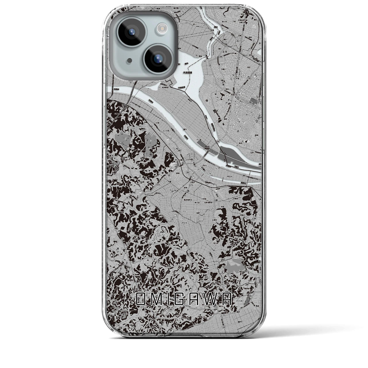 【小見川(千葉県)】地図柄iPhoneケース(クリアタイプ)