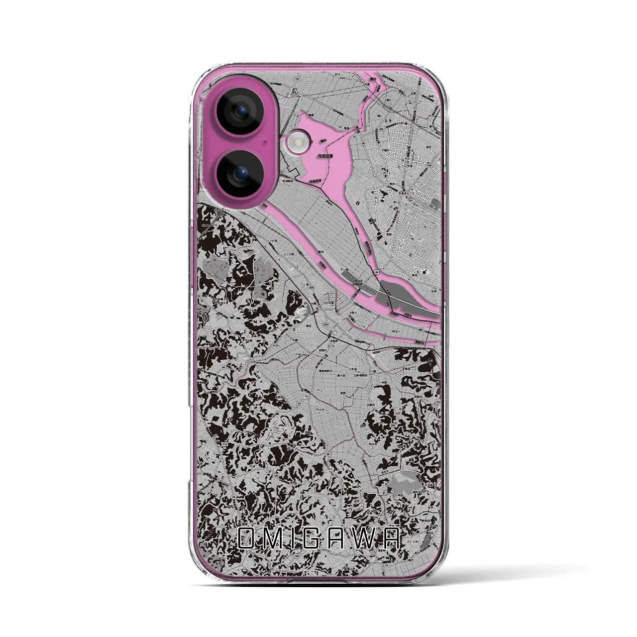 【小見川(千葉県)】地図柄iPhoneケース(クリアタイプ)