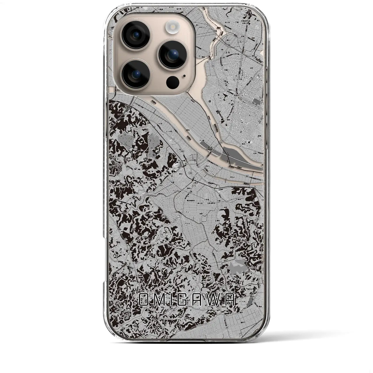 【小見川(千葉県)】地図柄iPhoneケース(クリアタイプ)