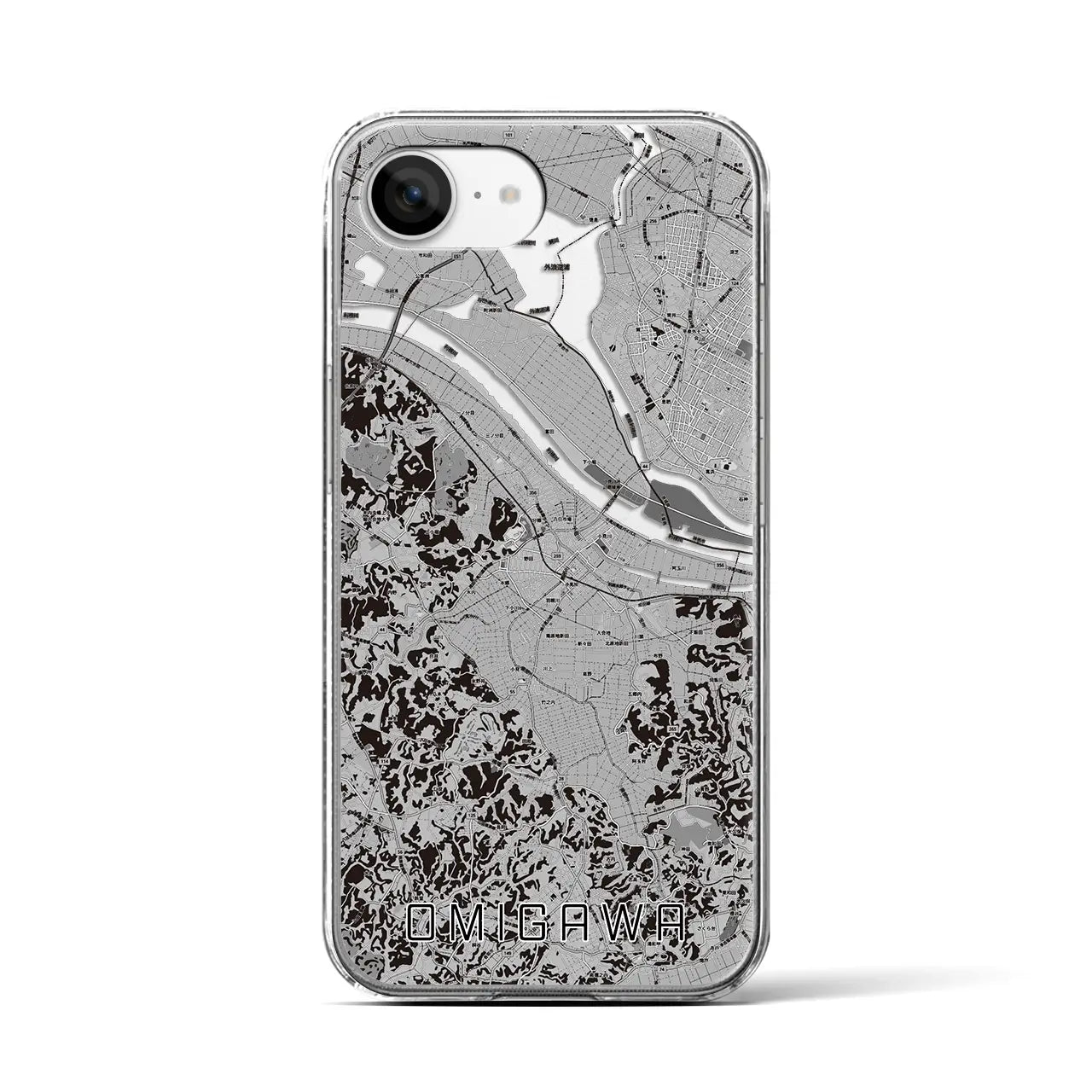 【小見川(千葉県)】地図柄iPhoneケース(クリアタイプ)