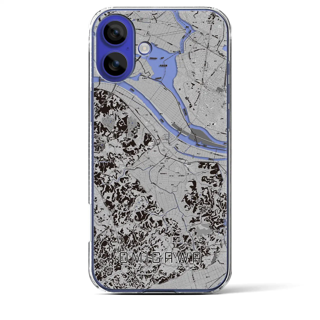 【小見川(千葉県)】地図柄iPhoneケース(クリアタイプ)