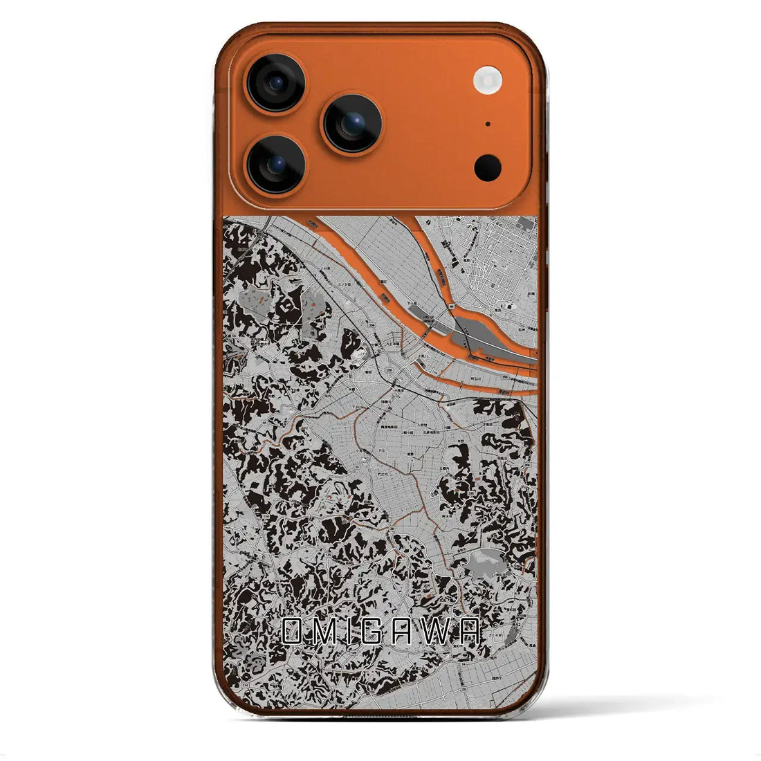 【小見川(千葉県)】地図柄iPhoneケース(クリアタイプ)