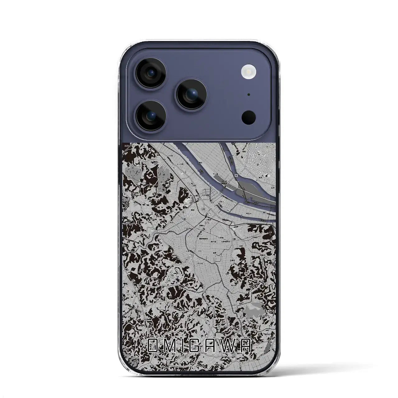 【小見川(千葉県)】地図柄iPhoneケース(クリアタイプ)