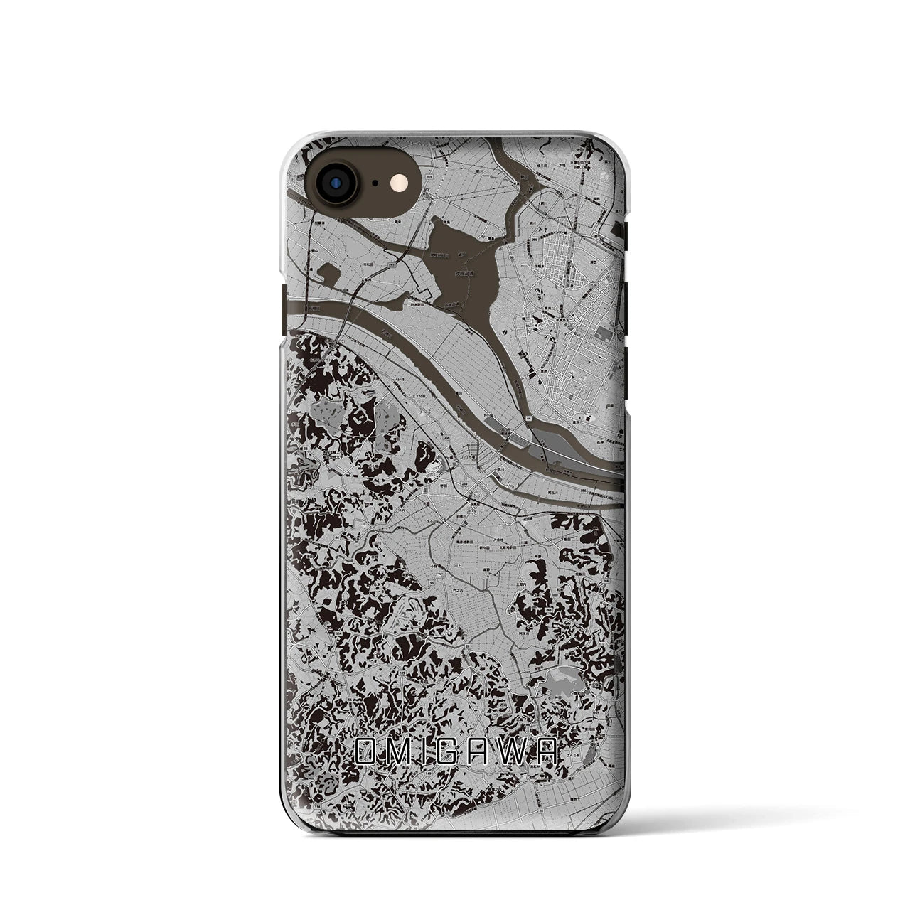 【小見川(千葉県)】地図柄iPhoneケース(クリアタイプ)