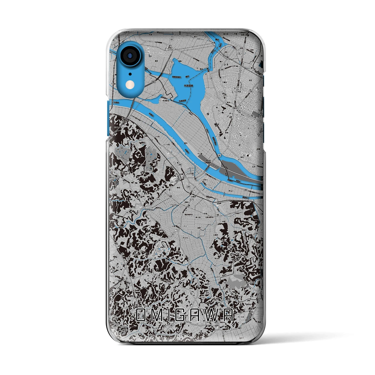 【小見川(千葉県)】地図柄iPhoneケース(クリアタイプ)