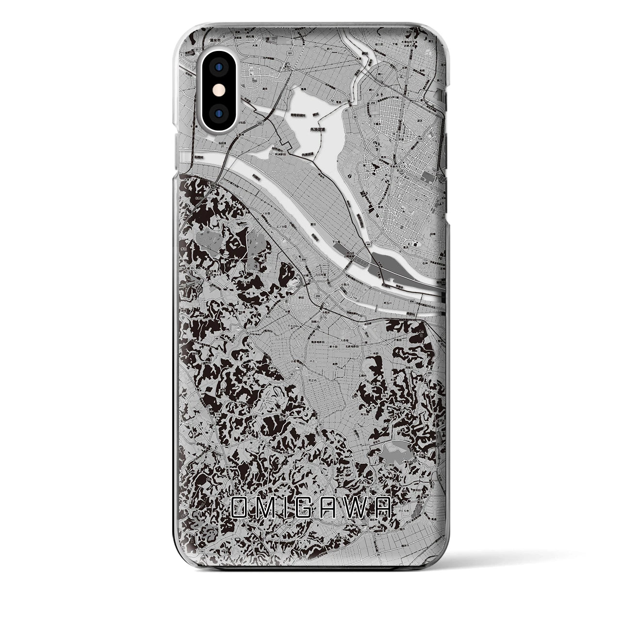 【小見川(千葉県)】地図柄iPhoneケース(クリアタイプ)