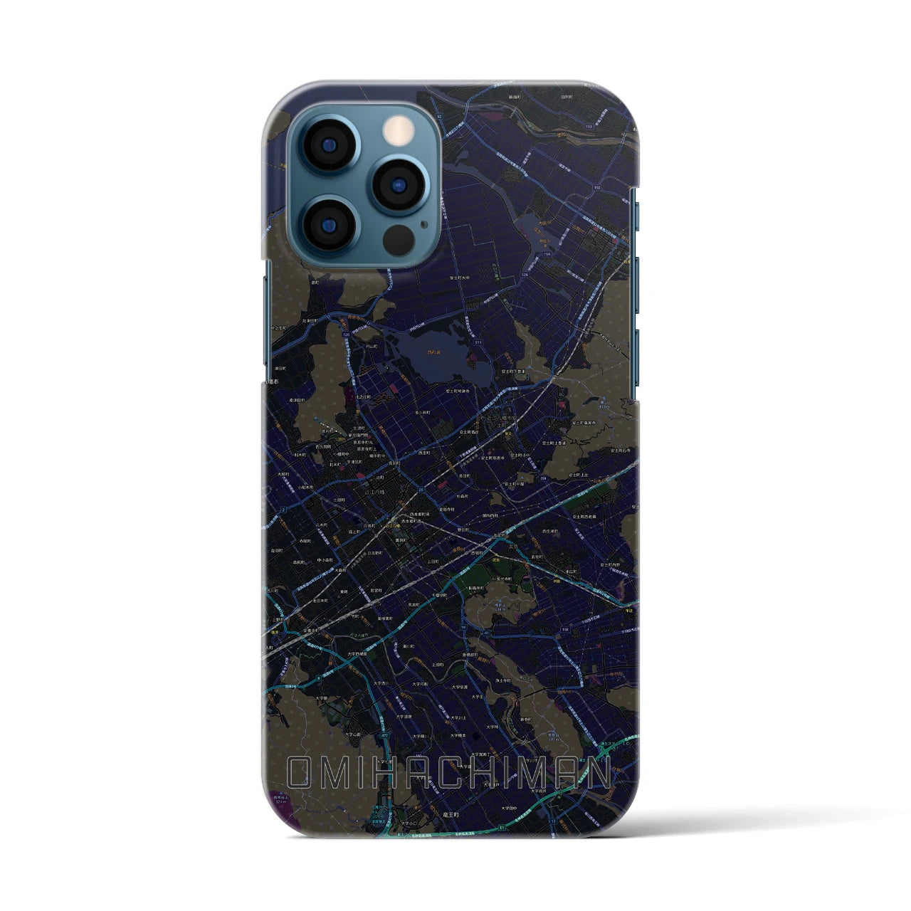 【近江八幡2(滋賀県)】地図柄iPhoneケース(バックカバータイプ)