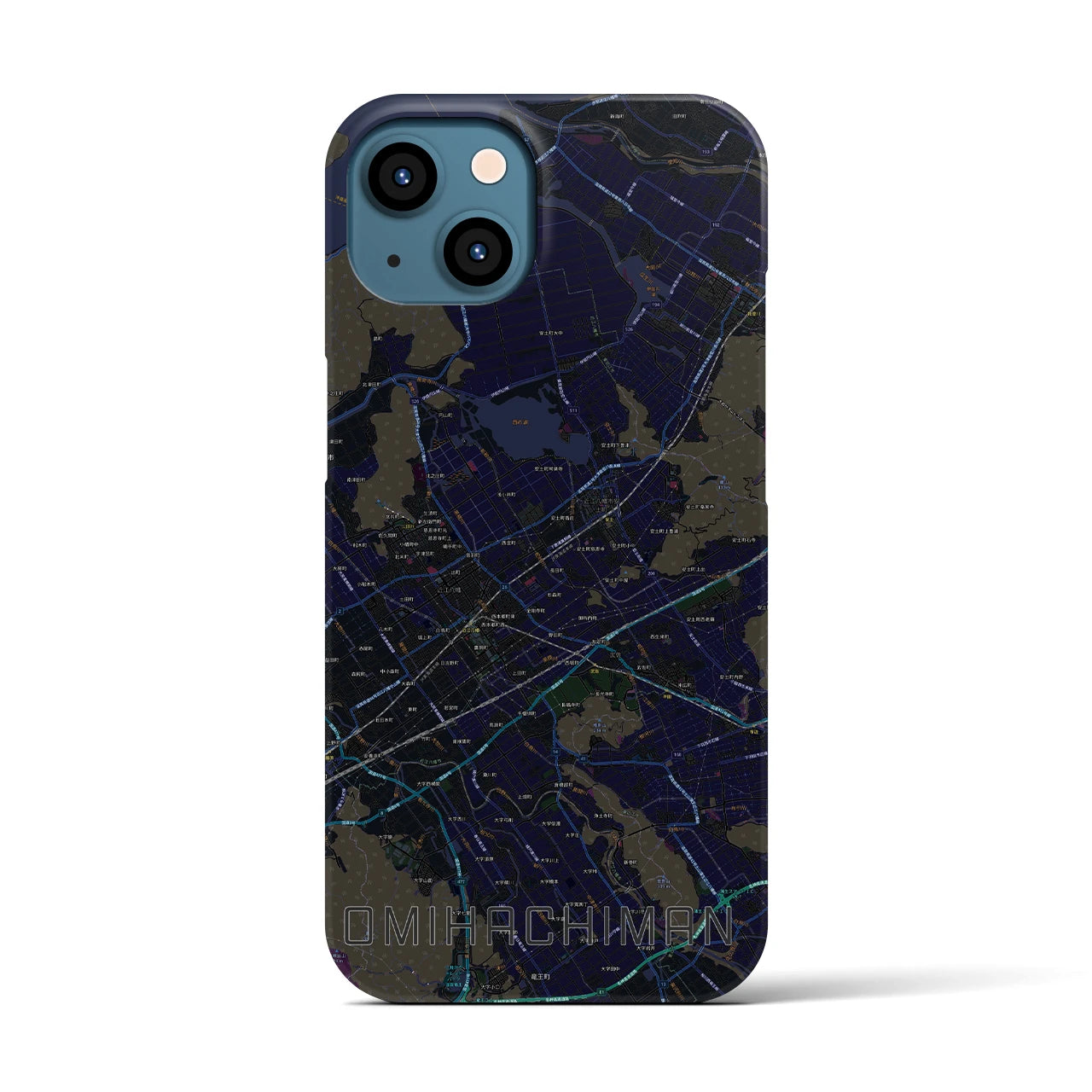 【近江八幡2(滋賀県)】地図柄iPhoneケース(バックカバータイプ)