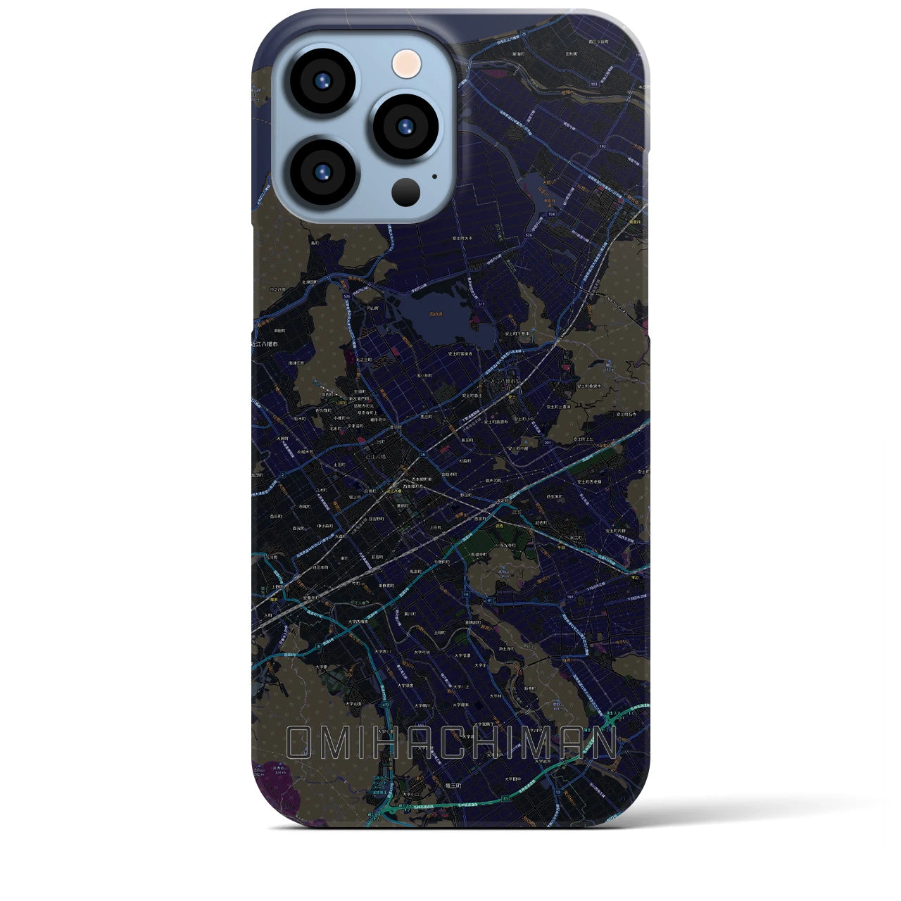 【近江八幡2(滋賀県)】地図柄iPhoneケース(バックカバータイプ)