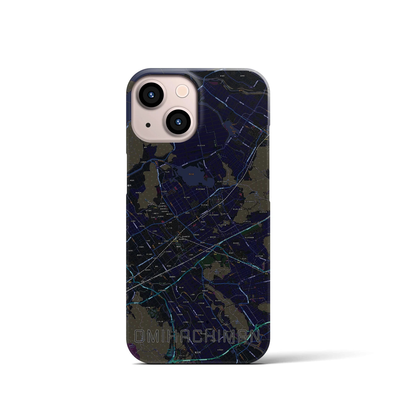 【近江八幡2(滋賀県)】地図柄iPhoneケース(バックカバータイプ)