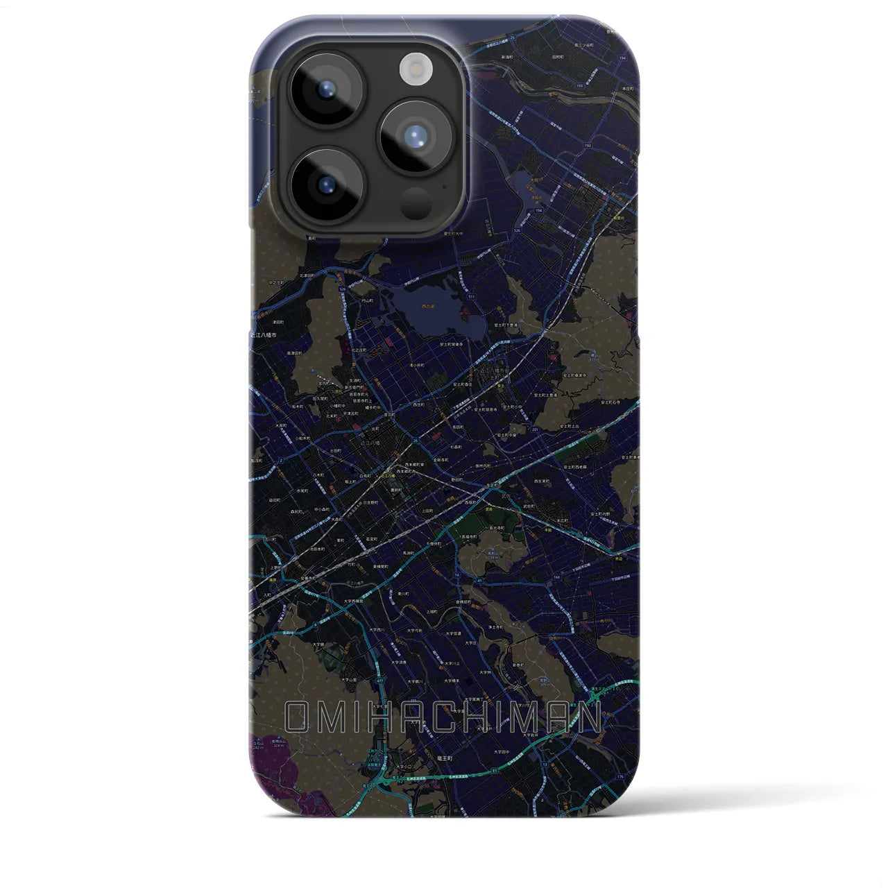 【近江八幡2(滋賀県)】地図柄iPhoneケース(バックカバータイプ)