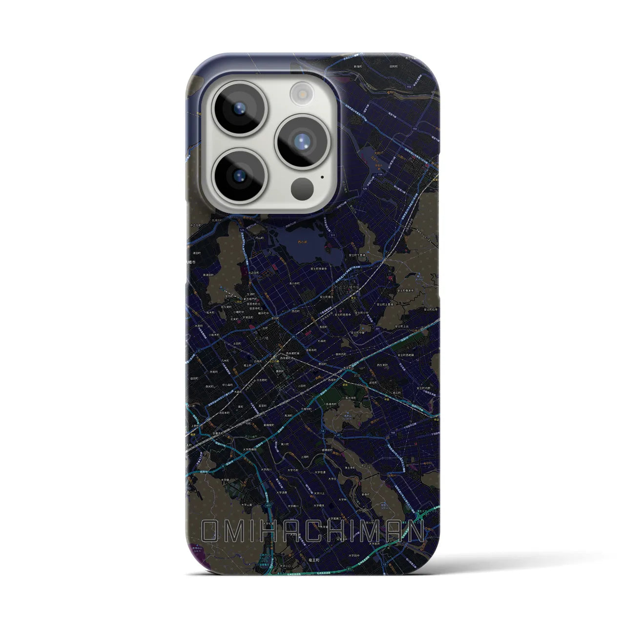 【近江八幡2(滋賀県)】地図柄iPhoneケース(バックカバータイプ)