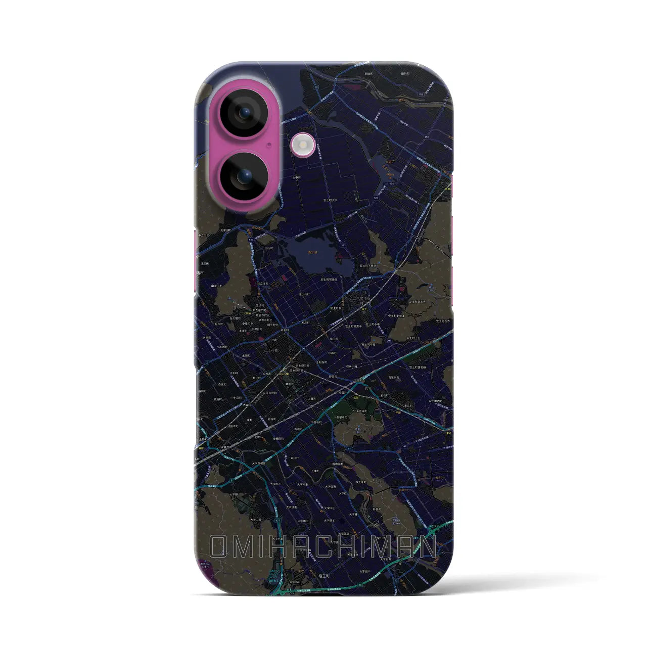 【近江八幡2(滋賀県)】地図柄iPhoneケース(バックカバータイプ)