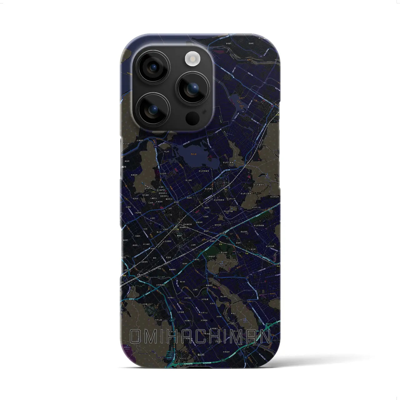 【近江八幡2(滋賀県)】地図柄iPhoneケース(バックカバータイプ)