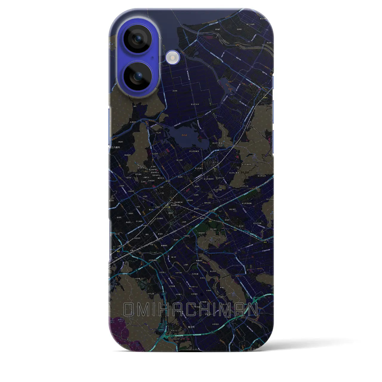 【近江八幡2(滋賀県)】地図柄iPhoneケース(バックカバータイプ)