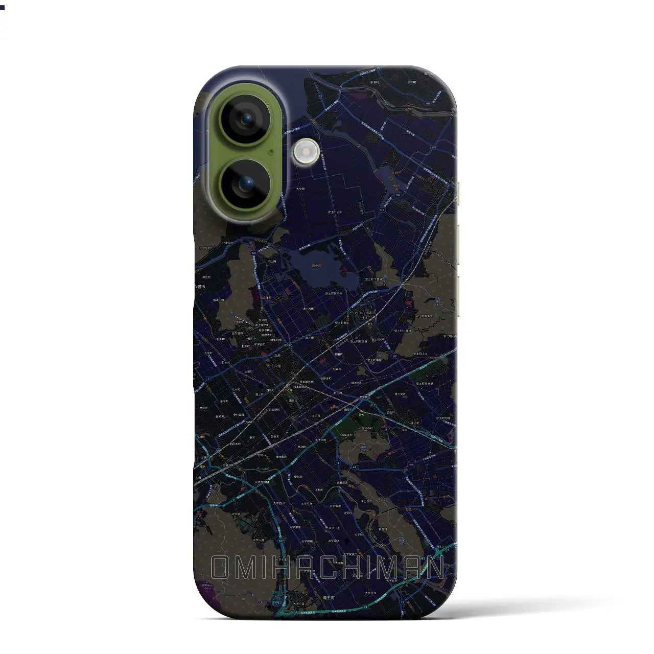 【近江八幡2(滋賀県)】地図柄iPhoneケース(バックカバータイプ)