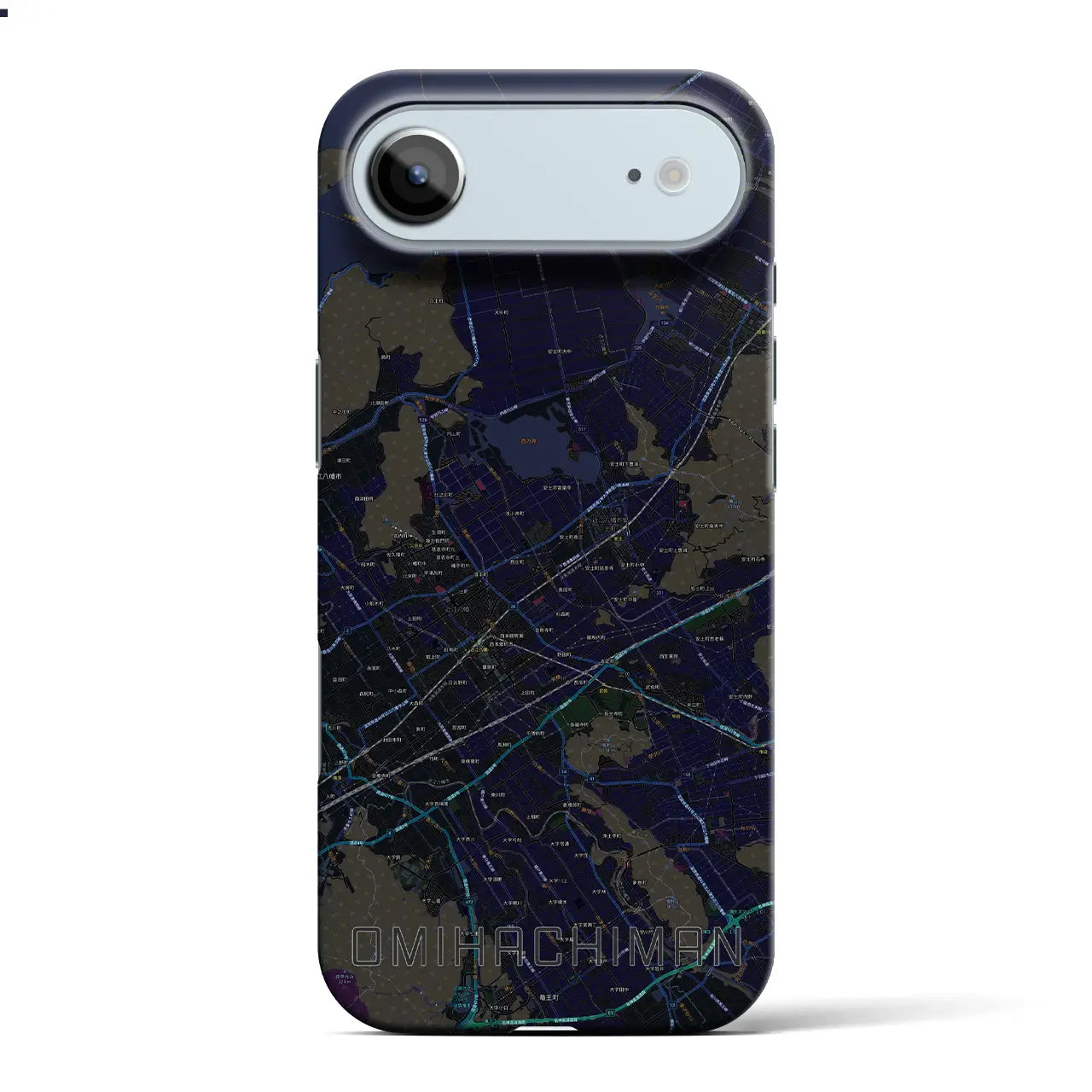 【近江八幡2(滋賀県)】地図柄iPhoneケース(バックカバータイプ)