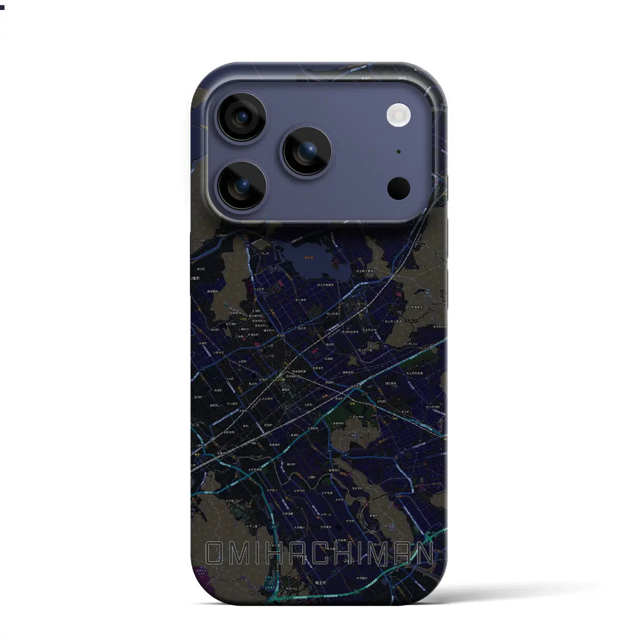 【近江八幡2(滋賀県)】地図柄iPhoneケース(バックカバータイプ)