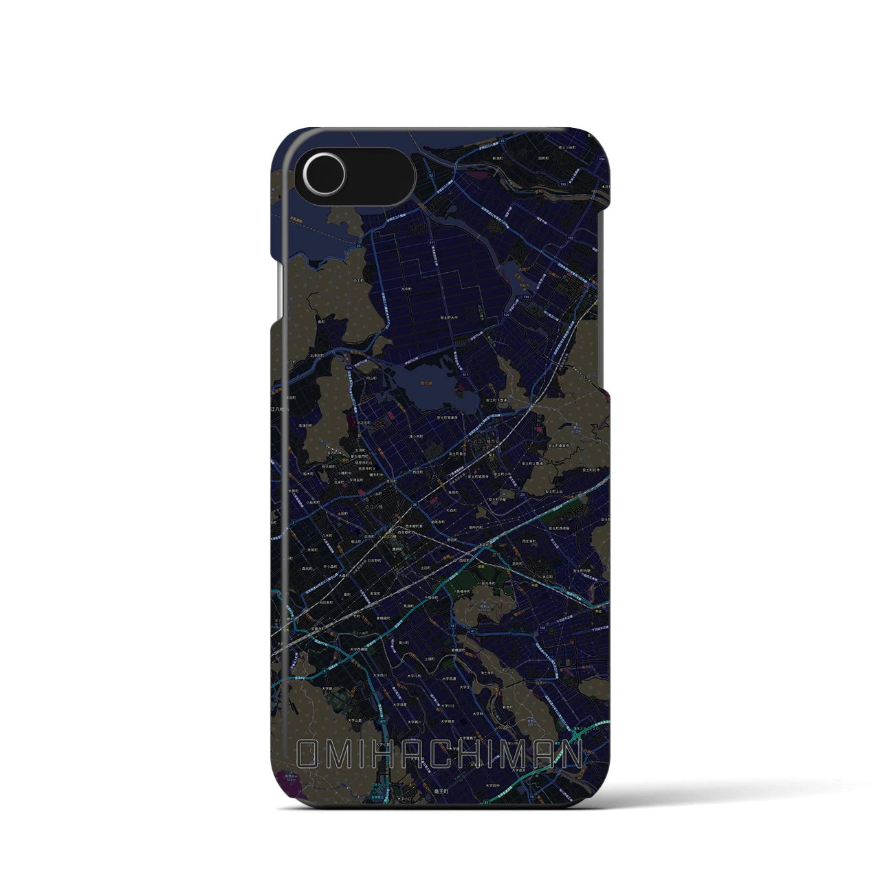 【近江八幡2(滋賀県)】地図柄iPhoneケース(バックカバータイプ)
