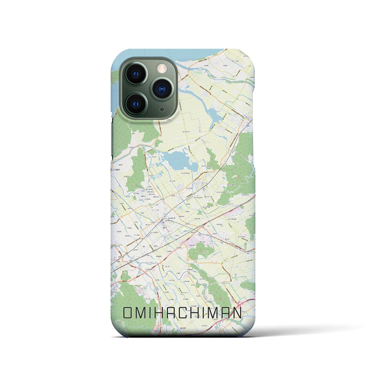 【近江八幡2(滋賀県)】地図柄iPhoneケース(バックカバータイプ)