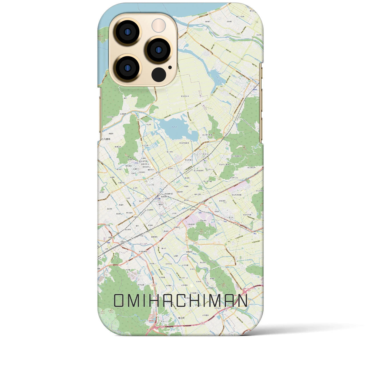 【近江八幡2(滋賀県)】地図柄iPhoneケース(バックカバータイプ)