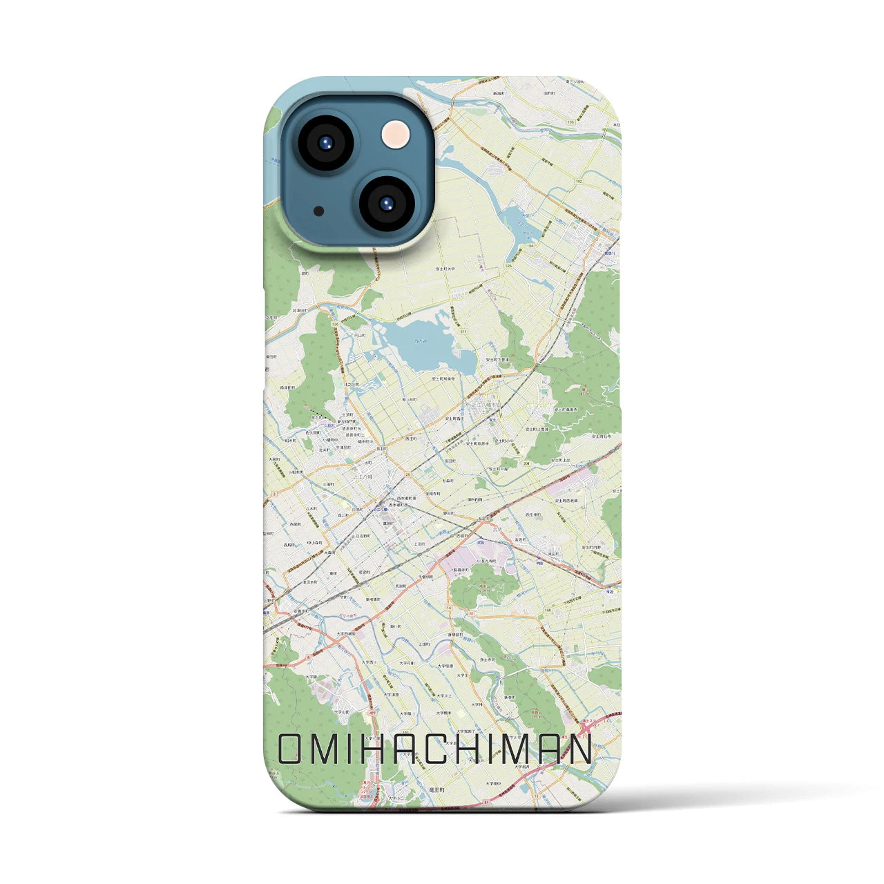 【近江八幡2(滋賀県)】地図柄iPhoneケース(バックカバータイプ)