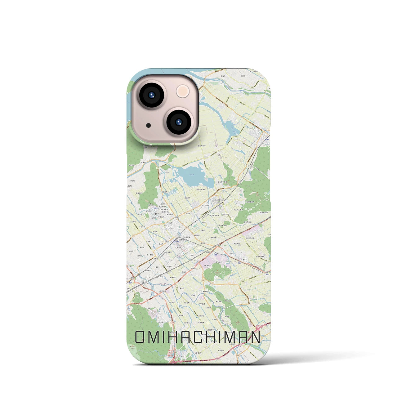 【近江八幡2(滋賀県)】地図柄iPhoneケース(バックカバータイプ)