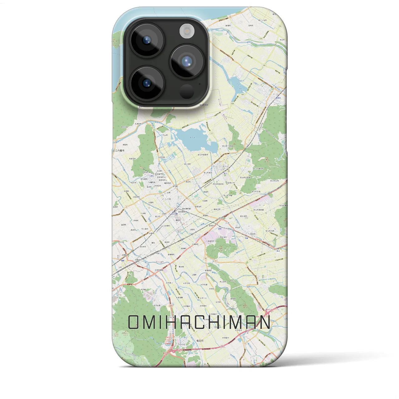 【近江八幡2(滋賀県)】地図柄iPhoneケース(バックカバータイプ)