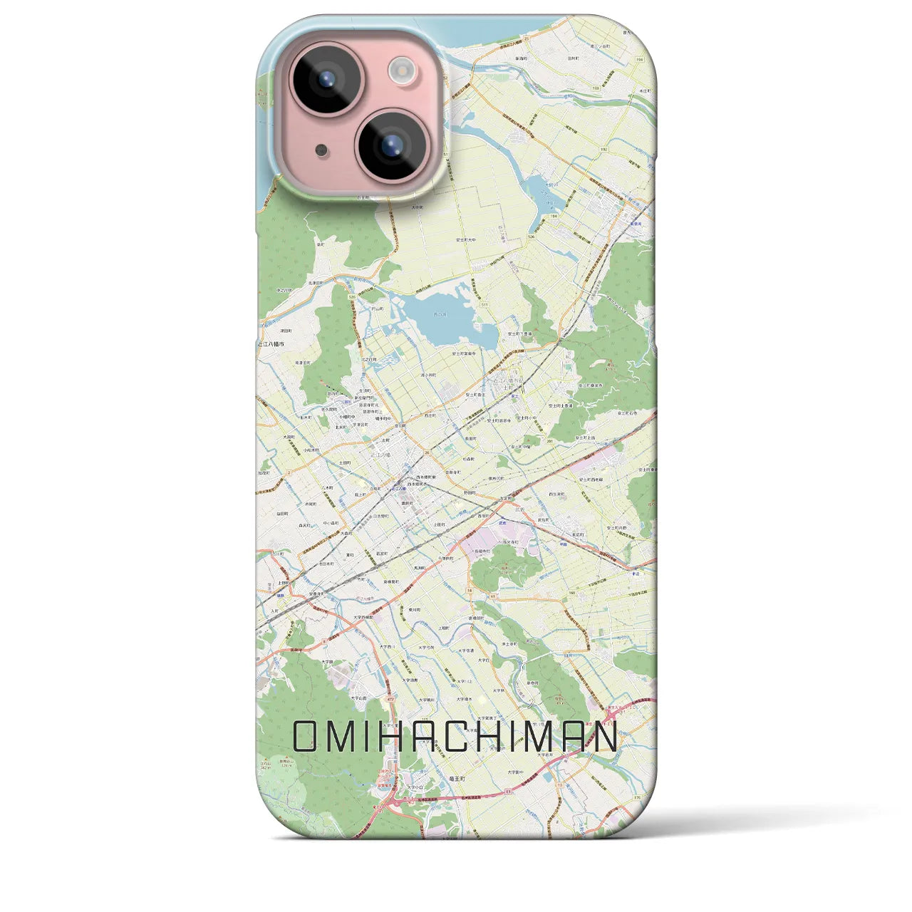 【近江八幡2(滋賀県)】地図柄iPhoneケース(バックカバータイプ)