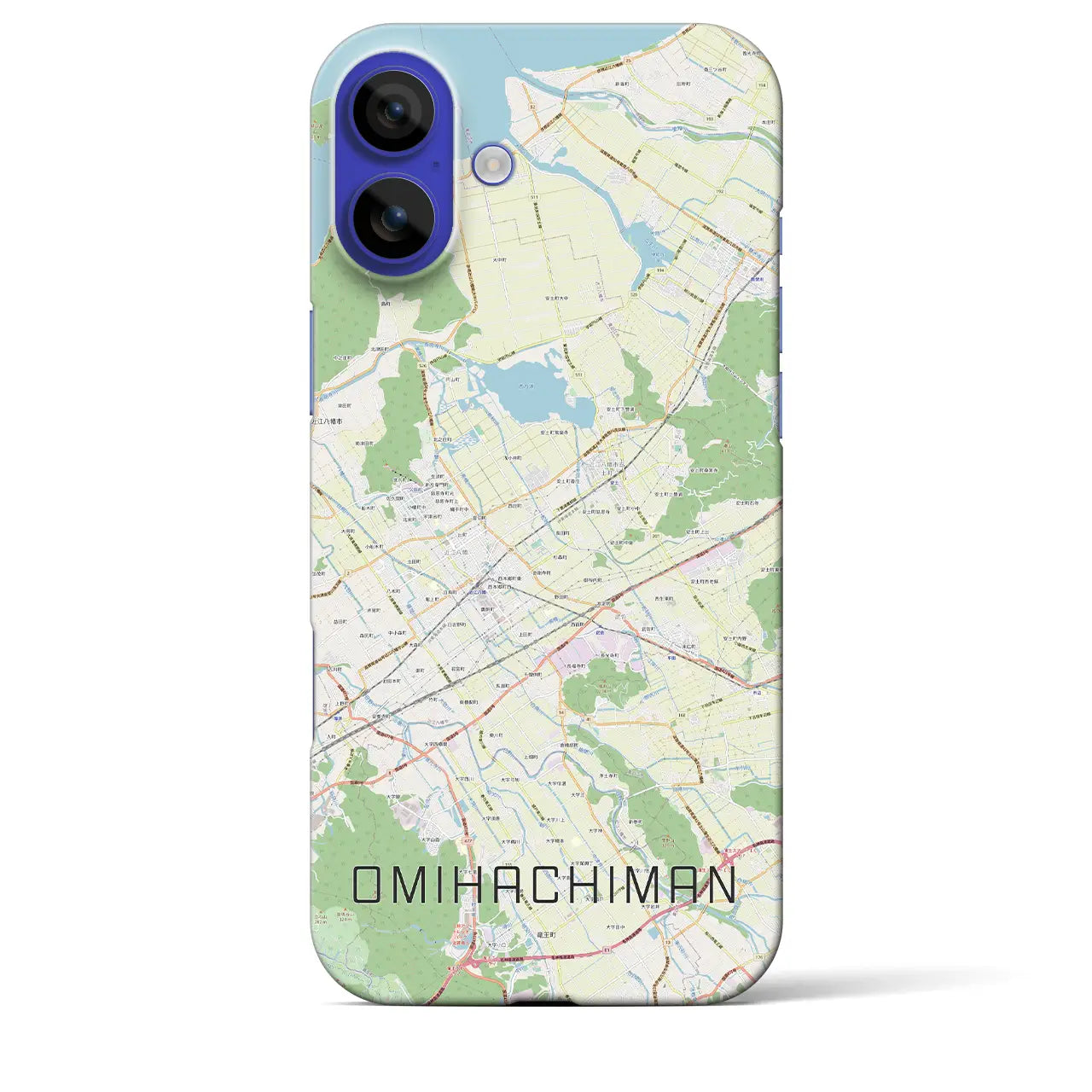 【近江八幡2(滋賀県)】地図柄iPhoneケース(バックカバータイプ)