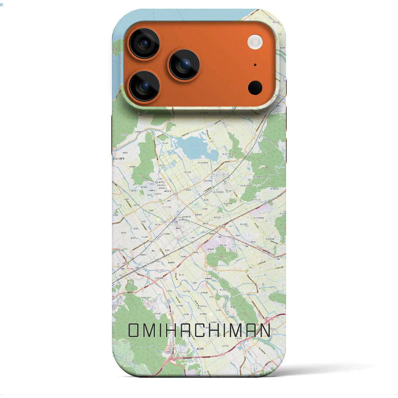 【近江八幡2(滋賀県)】地図柄iPhoneケース(バックカバータイプ)ナチュラル・iPhone 17 Pro Max 用