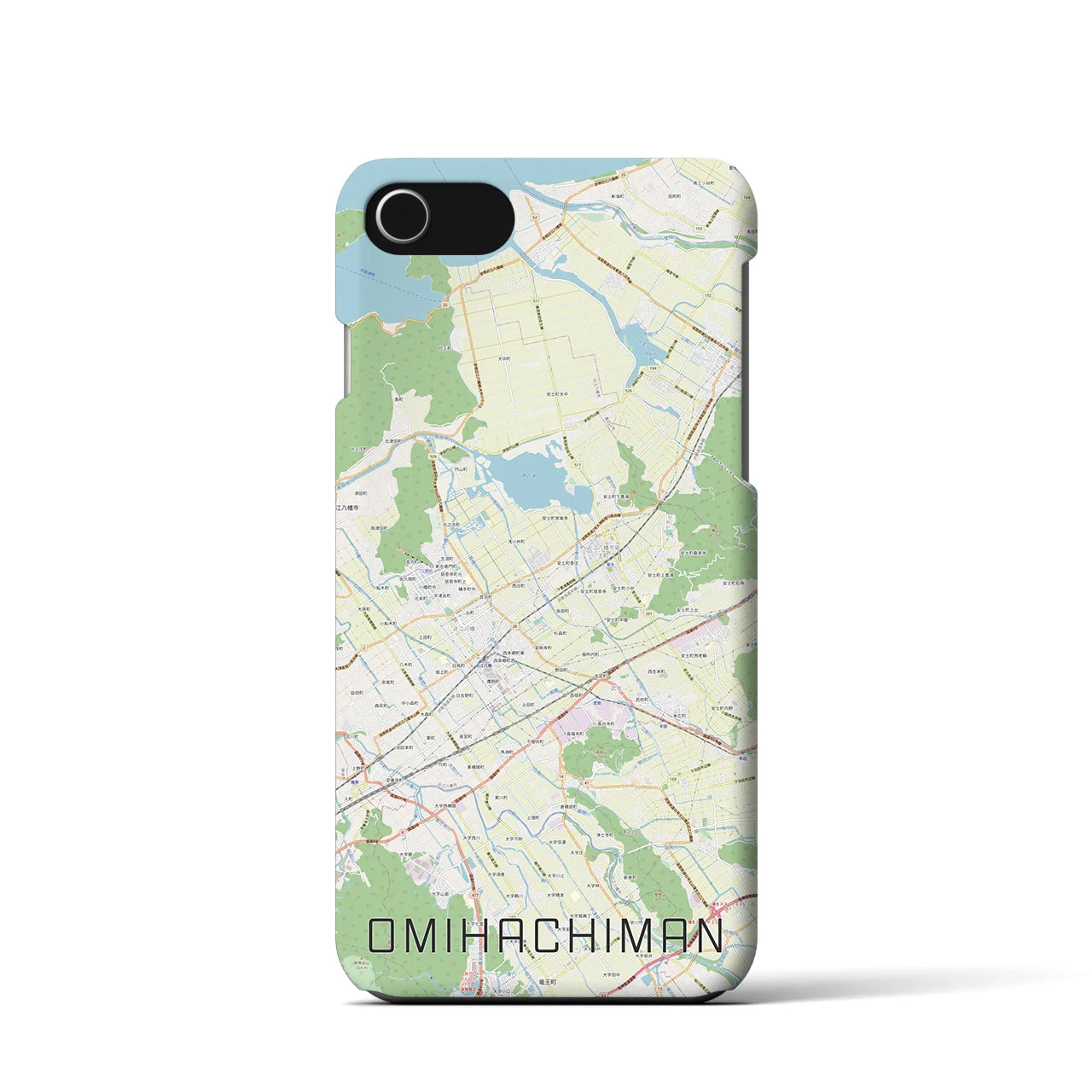 【近江八幡2(滋賀県)】地図柄iPhoneケース(バックカバータイプ)