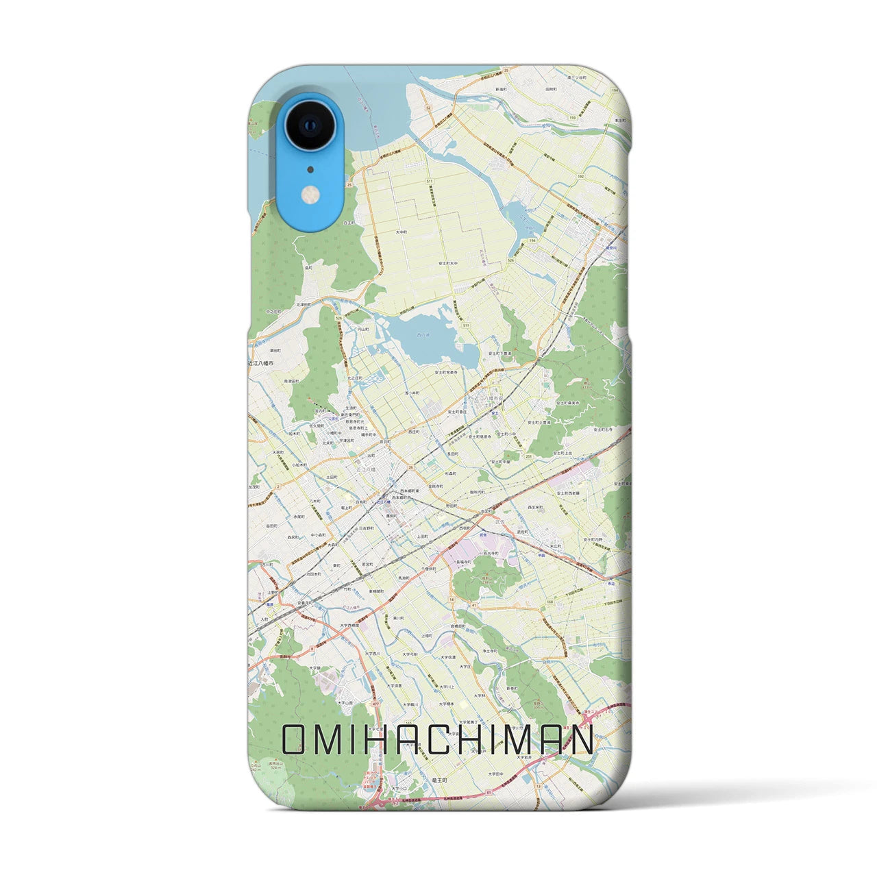 【近江八幡2(滋賀県)】地図柄iPhoneケース(バックカバータイプ)