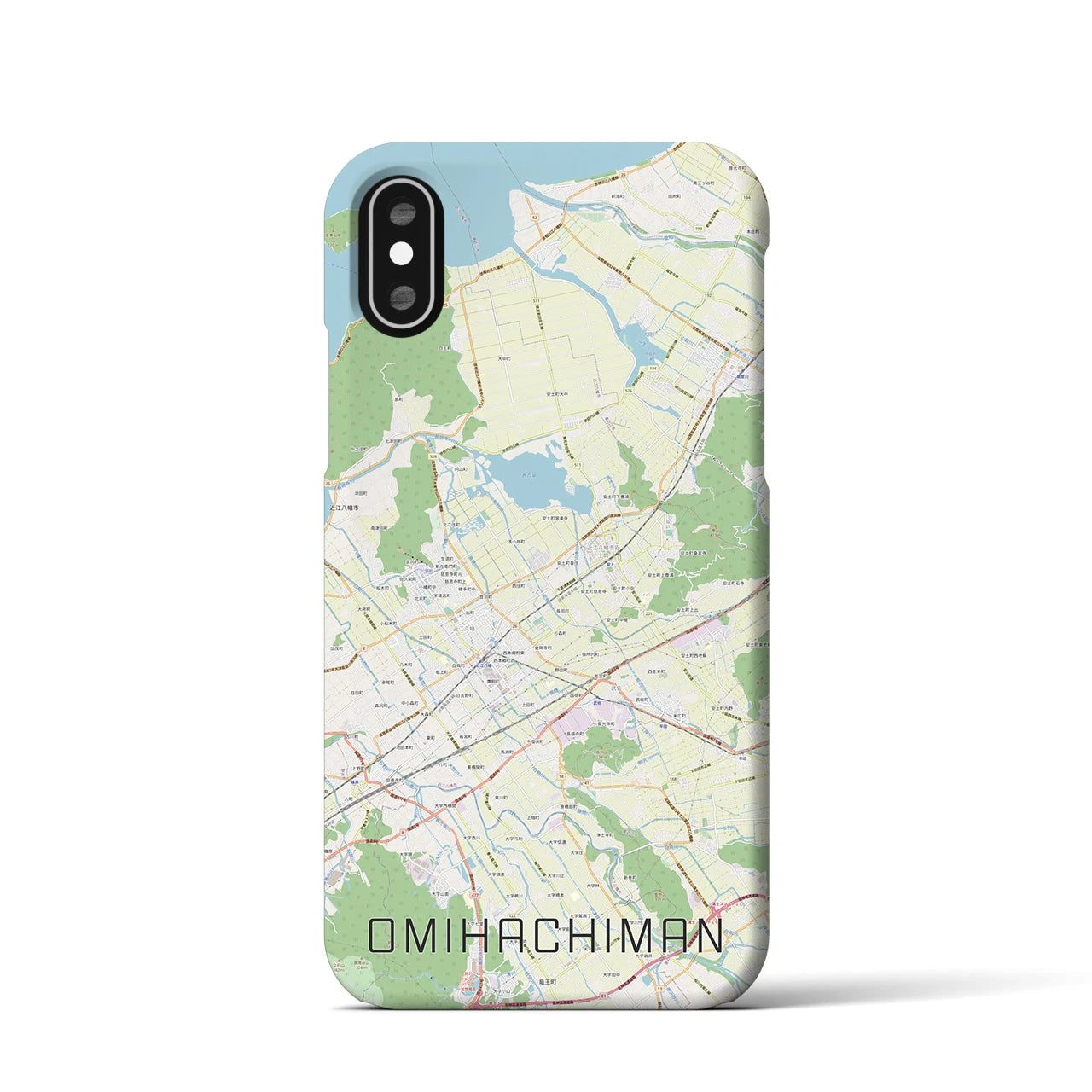 【近江八幡2(滋賀県)】地図柄iPhoneケース(バックカバータイプ)