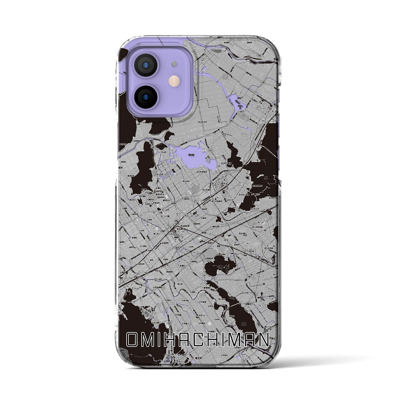 【近江八幡2(滋賀県)】地図柄iPhoneケース(クリアタイプ)